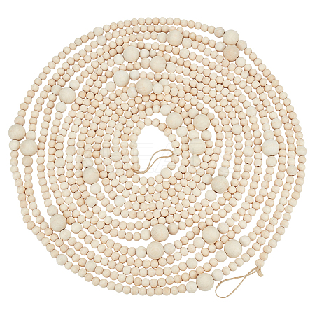 Wood Beads Pendant Decorations for Christmas Decorations HJEW-WH00207-1