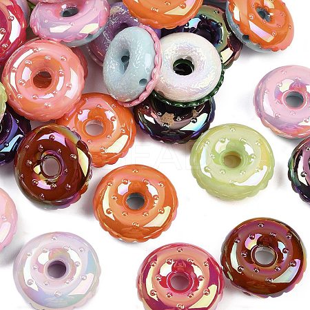 UV Plating Opaque Acrylic Beads MACR-C036-13-1