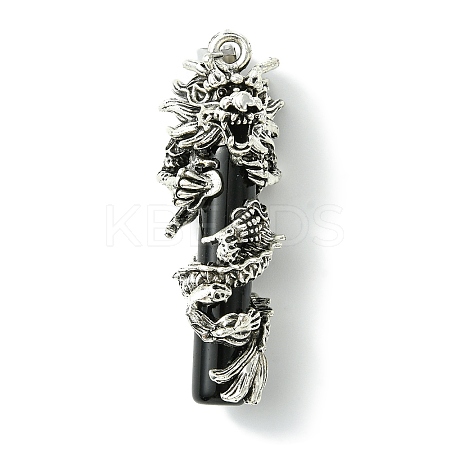 Tibetan Style Alloy & Glass Big Pendants FIND-B041-02AS-01-1