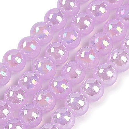Baking Paint Electroplate Glass Beads Strands X-GLAA-G120-01D-1