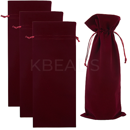 4Pcs Velvet Wine Bottle Packing Pouches ABAG-BBC0001-13B-1