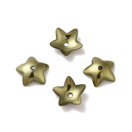 Ion Plating(IP) 304 Stainless Steel Flower Bead Cap STAS-G127-05AB-1