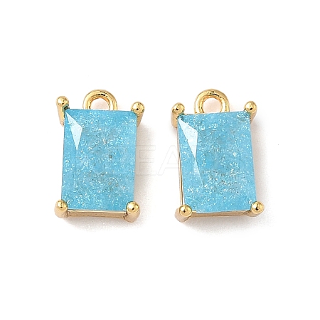 Brass Crushed Ice Cut Cubic Zirconia Pendants KK-D024-25B-G-1