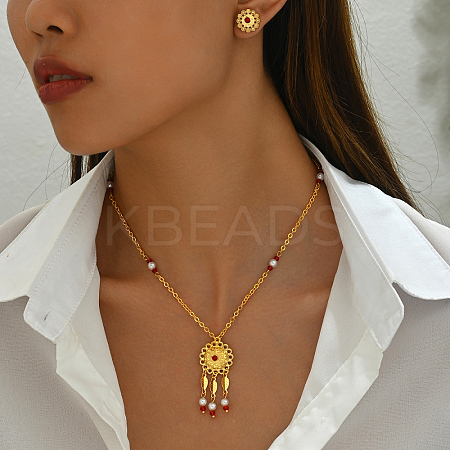 Vintage Exotic Style Necklace Earrings Set Women's Jewelry Kit FF3486-1-1