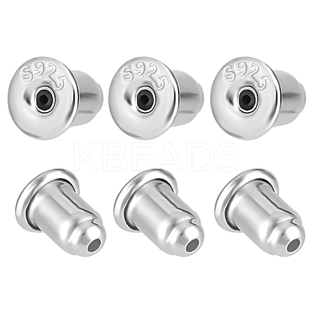 10Pairs 925 Sterling Silver Ear Nuts STER-BBC0007-59-1