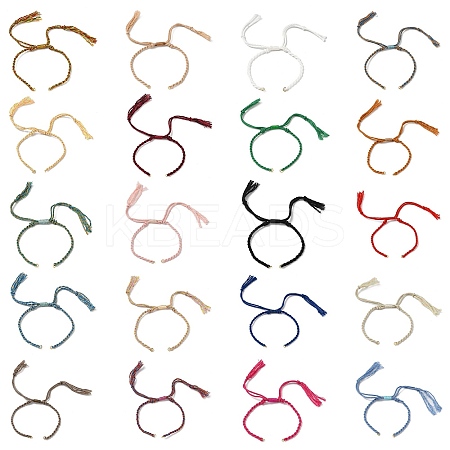 Braided Cotton Cord Bracelet Making MAK-L043-02G-1
