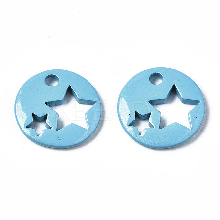 Spray Painted Brass Charms LS-KK-Q252-003D-1
