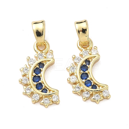 Brass Micro Pave Cubic Zirconia Pendants KK-F930-07G-1