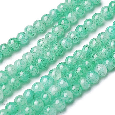 Spray Painted Glass Beads Strands GLAA-A038-A-43-1