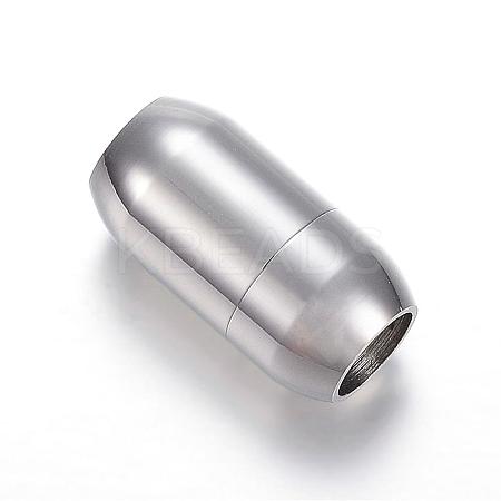 Tarnish Resistant 304 Stainless Steel Magnetic Clasps with Glue-in Ends STAS-E113-28P-1