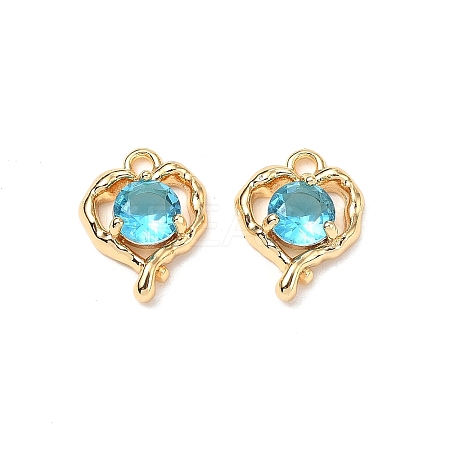 Brass Micro Pave Cubic Zirconia Pendants KK-A259-15G-1