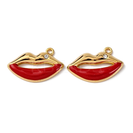 304 Stainless Steel Enamel Pendants X1-STAS-L299-05G-1