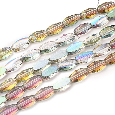 Transparent Electroplate Glass Beads Strands EGLA-J150-C-HR03-1