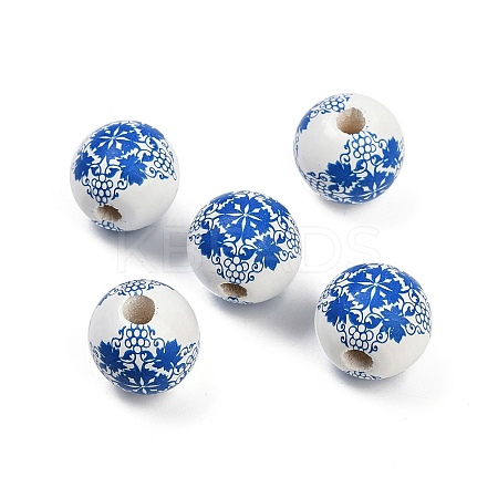 Spray Painted Wood European Beads WOOD-F017-08B-1