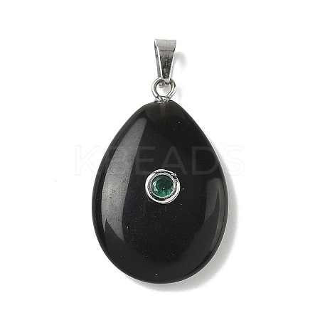 Natural Obsidian Pendants G-P599-02P-08-1