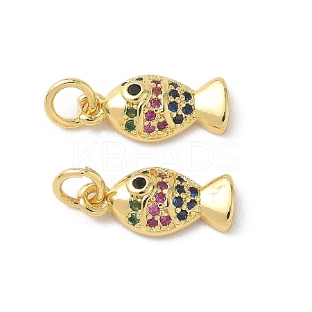 Brass Micro Pave Cubic Zirconia Pendants KK-D502-26L-G-1