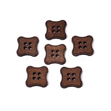 4-Hole Square Wood Buttons BUTT-Q046-09B-1