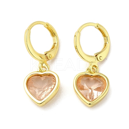 Real 18K Gold Plated Brass Dangle Leverback Earrings EJEW-L268-006G-07-1