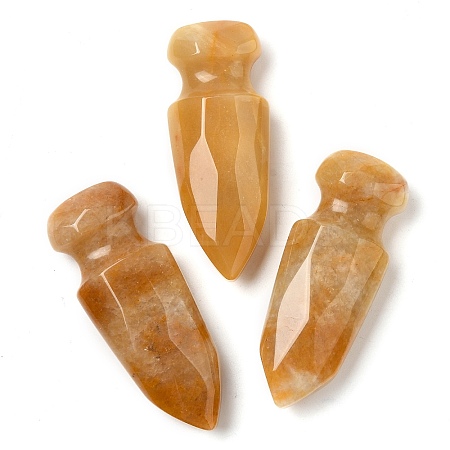 Natural Topaz Jade Craved Sword Model Ornament DJEW-C019-02L-1