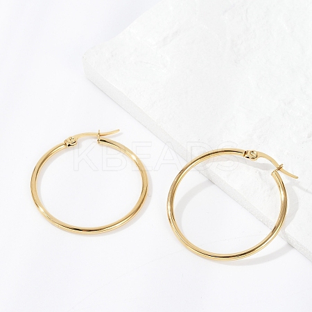 PVD Vacuum Plating 201 Stainless Steel Hoop Earrings with 304 Stainless Steel Pins for Women EJEW-D279-12G-04-1