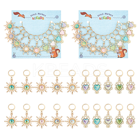 Alloy with Plastic Pendant Stitch Markers HJEW-AB00253-1