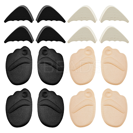 6 Pairs EVA Non-Slip Ball-of-Foot Cushions and 6 Pairs Rubber Adjustable Shoe Filler AJEW-HS0001-16-1