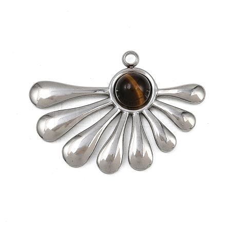 Natural Tiger Eye Pendants STAS-G363-07P-1