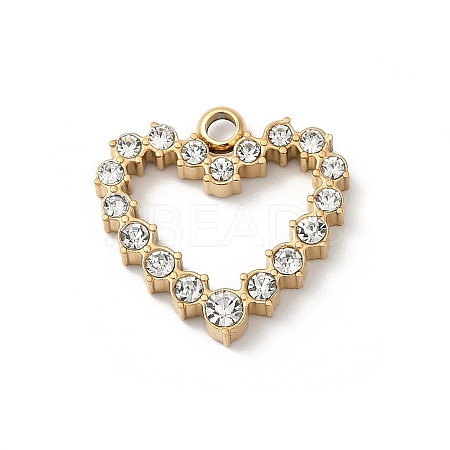 304 Stainless Steel with Rhinestone Pendants STAS-Z120-02A-G-1