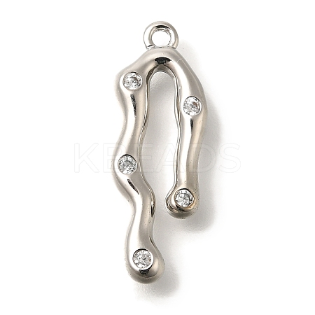 Brass Micro Pave Cubic Zirconia Pendants KK-B122-03D-04P-1