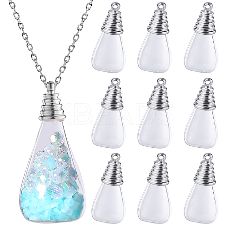 DIY Teardrop Wish Bottle Pendant Making Kit FIND-SC0006-84-1