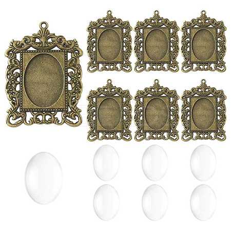 DIY Rectangle Pendant Making Kits DIY-FS0009-38-1