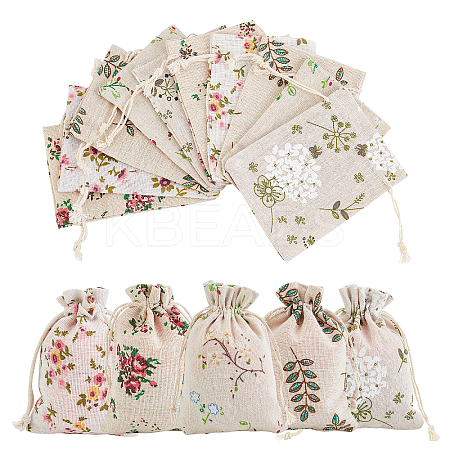 40Pcs 5 Styles Packing Pouches Drawstring Bags ABAG-PH0001-22-1