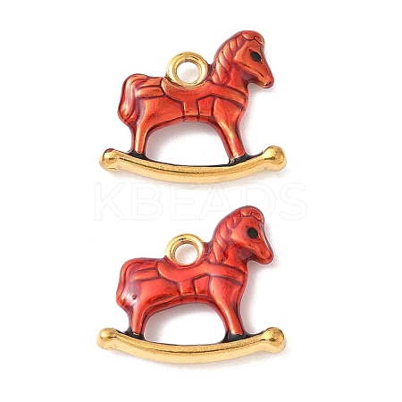 304 Stainless Steel Enamel Pendants STAS-I346-24G-1