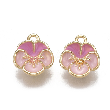 Brass Enamel Charms KK-T038-438G-1