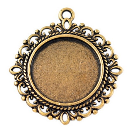 Zinc Alloy Pendant Settings for Cabochon & Rhinestone LS-PALLOY-A15290-AG-LF-1