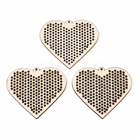 Undyed Natural Wooden Big Pendants WOOD-N007-073-1