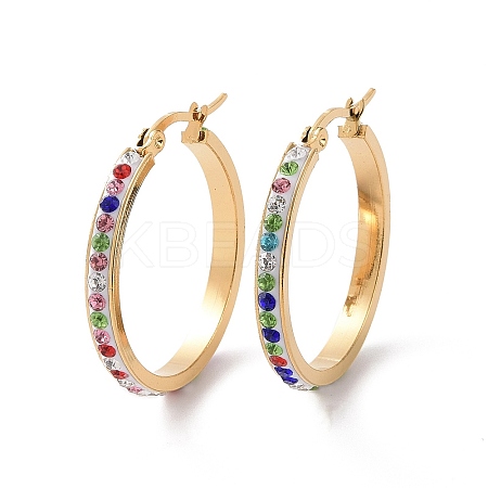 304 Stainless Steel Hoop Earrings EJEW-N0031-11G-03C-1