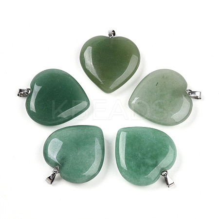 Natural Green Aventurine Pendants G-S364-006B-1