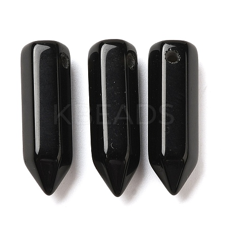 Natural Obsidian Pointed Pendants G-C158-05H-1