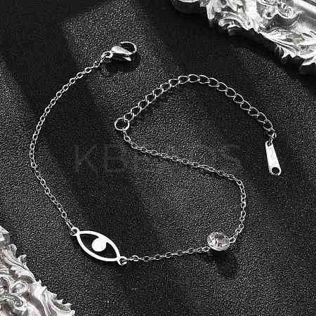 201 Stainless Steel Cable Chain Bracelets BJEW-H205-01B-P-1