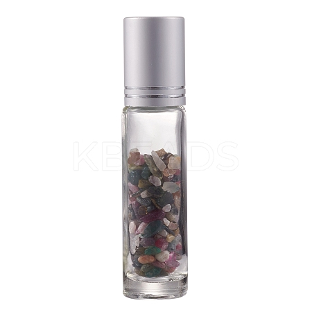 Natural Multicolor Tourmaline Chip Bead Roller Ball Bottles AJEW-H101-01I-1
