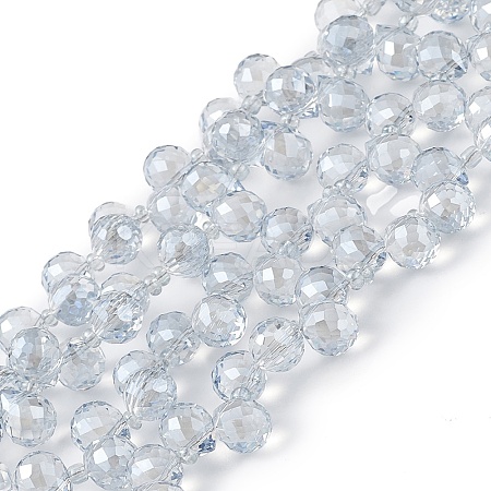 Transparent Electroplate Glass Beads Strands EGLA-F152B-PL04-1