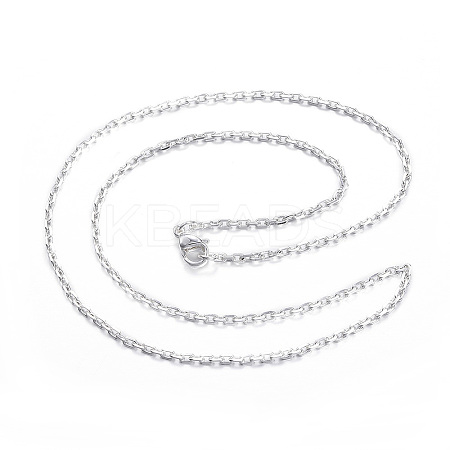304 Stainless Steel Cable Chain Necklaces LS-NJEW-P162-12S-1