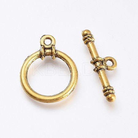 Tibetan Style Alloy Toggle Clasps TIBE-G015-09AG-1
