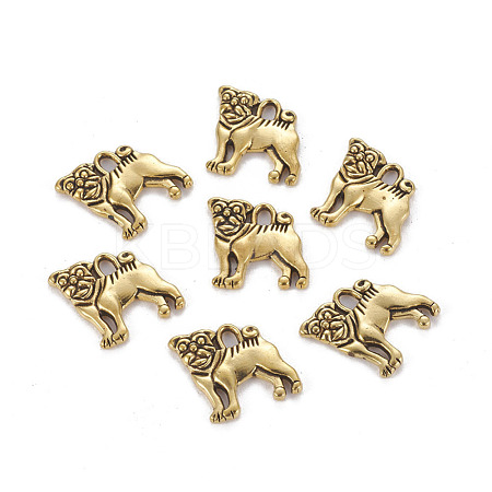 Tibetan Style Alloy Puppy Pendants TIBEP-A100654-G-LF-1