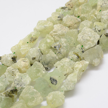 Raw Rough Natural Prehnite Beads Strands G-F403-14-1