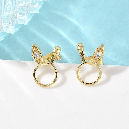Brass & Crystal Rhinestone Stud Earrings for Women EJEW-G464-04G-05-1