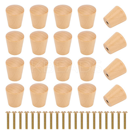 20Pcs Schima Wood Drawer Knobs Pulls Handles AJEW-BC0010-08-1