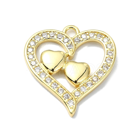 Rack Plating Real 18K Gold Plated Brass Micro Pave Cubic Zirconia KK-B084-19G-02-1