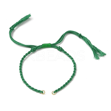 Braided Cotton Cord Bracelet Making MAK-L043-02G-12-1